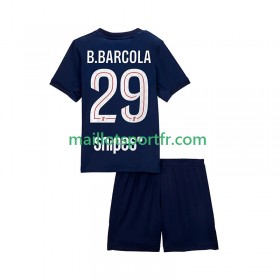 Maillot de Foot Paris Saint Germain Bradley Barcola 29 Enfant Domicile 2025/26
